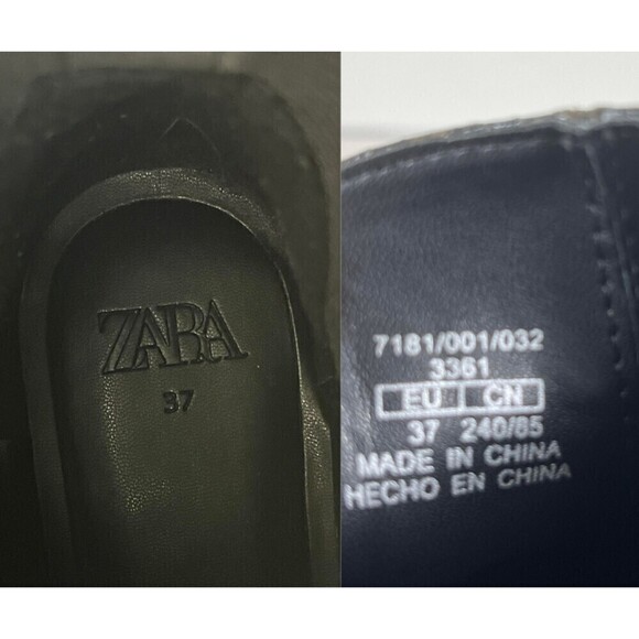 Zara Women Size 6.5 Snakeskin Print Faux Leather Studded Chelsea Ankle Boots - Picture 6 of 9